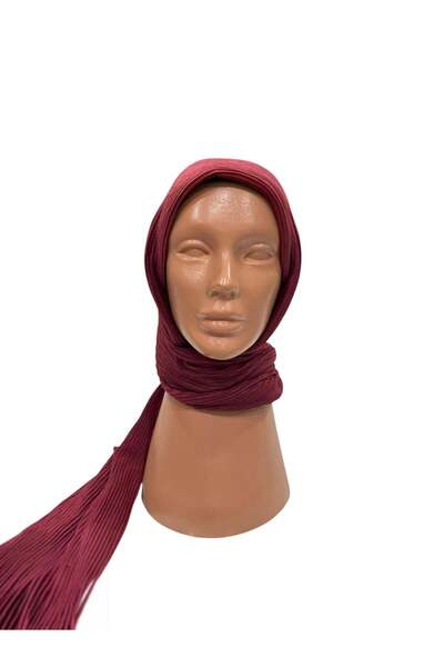 Happy Scarfs Πρακτικό Πλισέ Σάλι - Βουργουνδίας