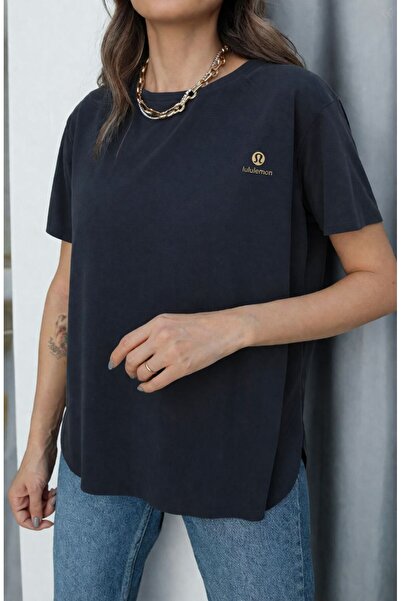 moda paketi T-Shirt - Ναυτικό μπλε - Oversize