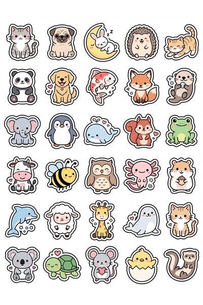 Store 30 Pieces Cute Animal Sticker Set - Laptop Phone Notebook Agenda