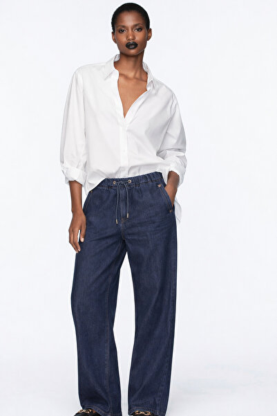 kikiriktekstil 10861 Γυναικείο τζιν παντελόνι jogger από 100% βαμβάκι με ψηλή...