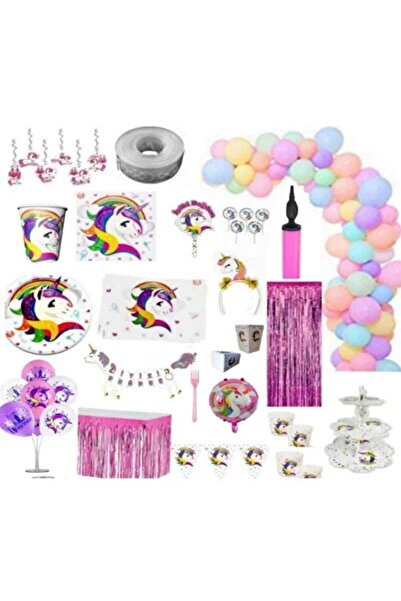 Mehca 32 kişilik unicorn ultra full doğum günü seti