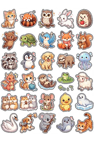 Store 30 Pieces Cute Animal Sticker Set - Laptop Notebook Phone Agenda
