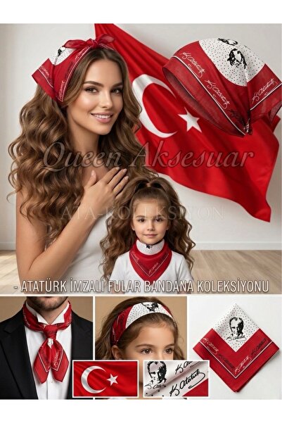 QUEEN AKSESUAR Με υπογραφή Ατατούρκ, με σχέδια, 50x50 εκ., βαμβακερό ύφασμα, ...