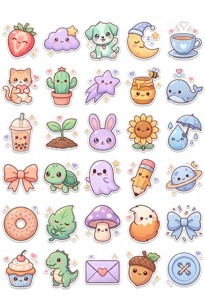 Store 30 Pieces Cute Mascot Sticker Set - for Laptop, Phone, Agenda, Notebook
