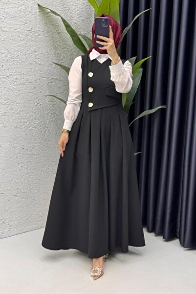 mihratesettür Λιτό φόρεμα - Μαύρο - Jile