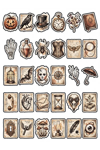 Store 30 Pieces Vintage Gothic Steampunk Sticker Set - for Laptop, Notebook, ...
