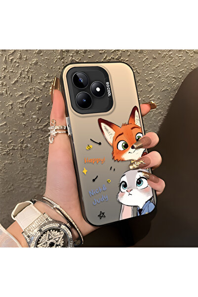 PATTERNOVA Realme C51/C53 Uyumlu Karikatür Animasyon Kılıf Sert Silikon Moda ...