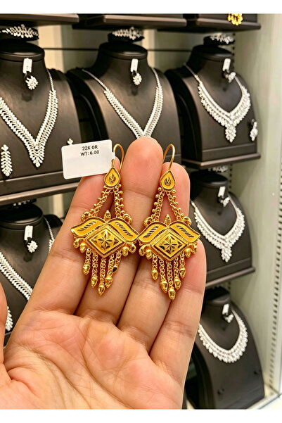 SAMGE 24K Gold-Plated Traditional Dubai Tassel Earrings for Women — Jewelry G...