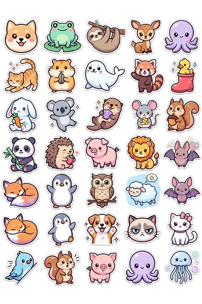 Store 30 Pieces Cute Animal Sticker Set - Laptop Notebook Phone Case