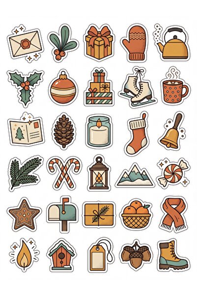 Store 30 Pieces Retro Nostalgic Winter Sticker Set - Aesthetic Pack for Lapto...