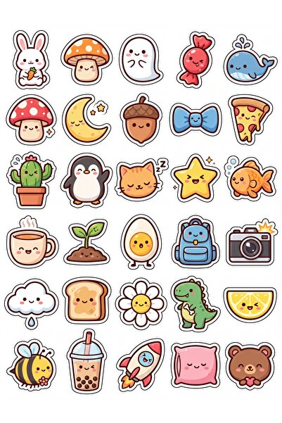 Store 30 Pieces Cute Figure Sticker Set - for Laptop, Notebook, Phone, Agenda