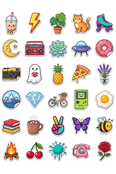 Store 30 Pieces and Retro Mixed Sticker Set - Colorful Design for Laptop Note...