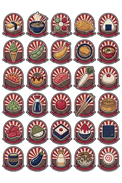Store 30 Pieces Vintage Japanese Food Sticker Set - Laptop Notebook Water Bottle