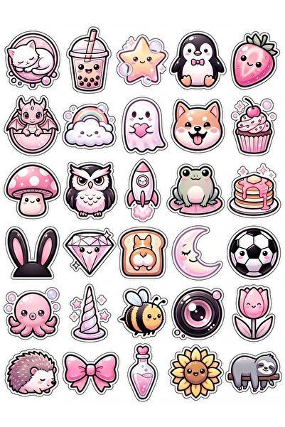 Store 30 Pieces Chibi Character Sticker Set - for Laptop, Notebook, Phone