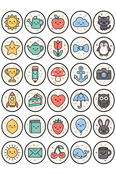 Store 30 Pieces Cute Character Sticker Set - for Notebook Laptop Agenda