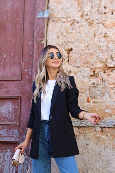 bytugcekaya Μαύρο μπλέιζερ με ένα κουμπί