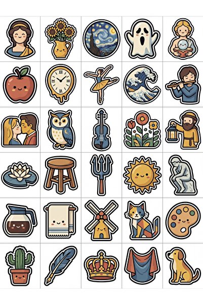 Store 30 Pieces Art History Sticker Set - for Laptop, Agenda, and Phone
