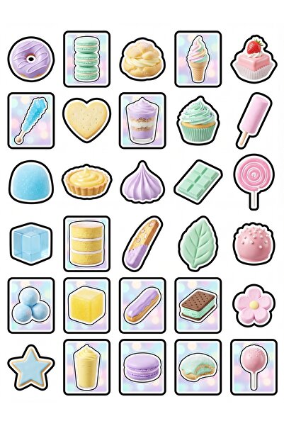 Store 30 Pieces Aesthetic Pastel Sweet Sticker Set - Laptop, Phone and Notebook