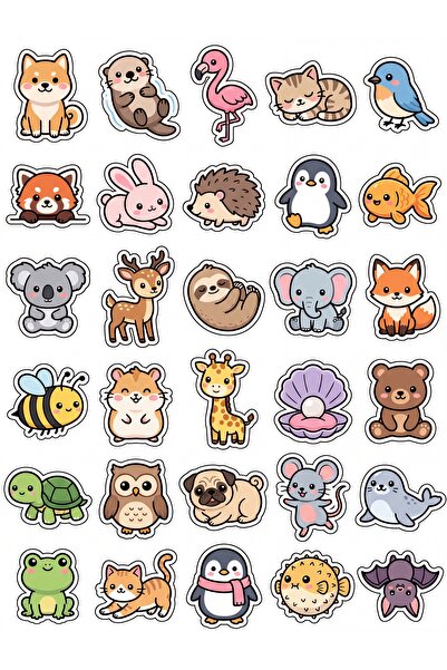 Store 30 Pieces Cute Animal Sticker Set - for Laptop, Notebook, Phone, Agenda