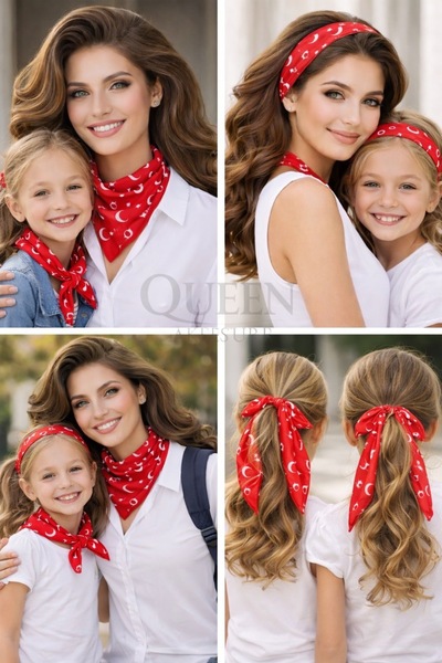 QUEEN AKSESUAR Turkish Flag Moon Star Patterned 50X50 cm Cotton Fabric School...