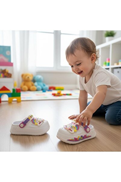 mersin md tekstil Παιδικές παντόφλες cross με φιγούρα μονόκερου για κορίτσια