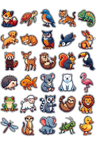Store 30 Pieces Colorful Cute Animals Sticker Set - Laptop Phone Notebook Sui...