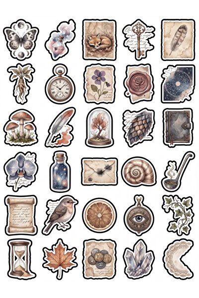 Store 30 Pieces Vintage Magical Botanical Sticker Set - for Agenda Scrapbook ...