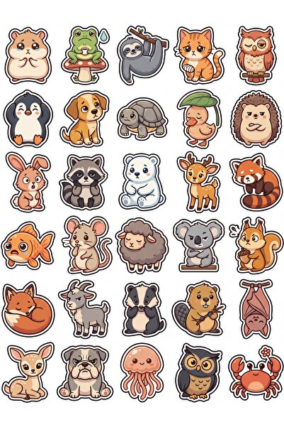 Store 30 Pieces Cute Animal Sticker Set - Laptop Notebook Phone Agenda