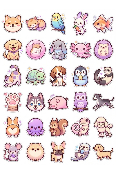 Store 30 Pieces Cute Animal Sticker Set - Laptop, Notebook, Agenda, Phone