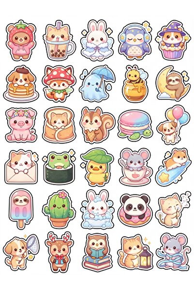 Store 30 Pieces Sweet Animals Sticker Set - Laptop Notebook Phone Case