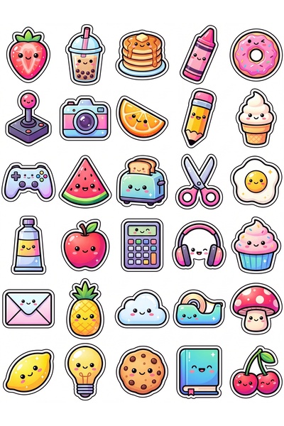 Store 30 Pieces Cheerful Character Sticker Set - Fun Pack for Laptop, Noteboo...