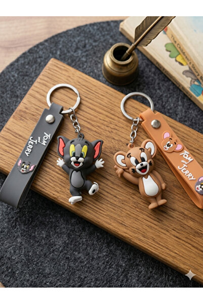Parnevu Tom ve Jerry Figürlü Tasarım Sevilen Anahtarlık