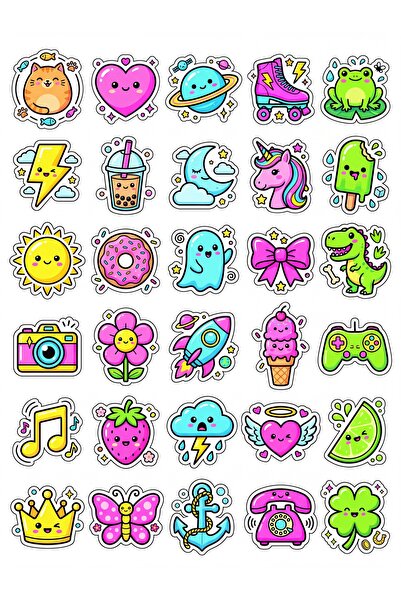 Store 30 Pieces Cheerful Character Sticker Set - for Laptop, Phone, Agenda