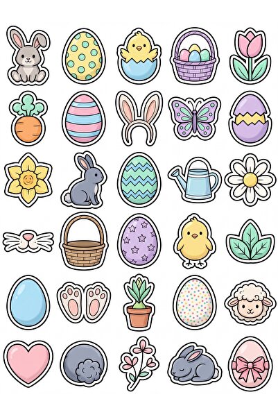 Store 30 Pieces Pastel Cute Spring Sticker Set - for Laptop, Notebook, Phone,...