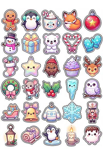 Store 30 Pieces Winter and New Year Sticker Set - Laptop, Notebook, Phone, Ag...