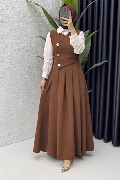 mihratesettür Λιτό φόρεμα - Καφέ - Jile