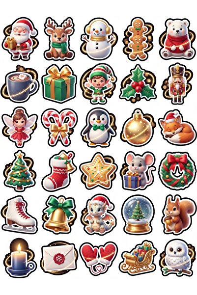 Store 30 Pieces 3D Christmas Sticker Set - Special Design for Laptop, Noteboo...