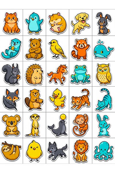 Store 30 Pieces Cute Animals Sticker Set - for Laptop, Phone and Notebook