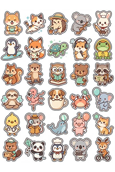 Store 30 Pieces Cute Animal Sticker Set - Laptop Notebook Phone
