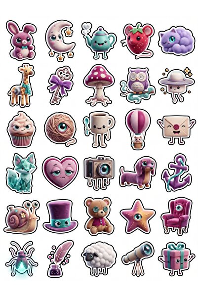 Store 30 Pieces Surreal Plush Fantasy World Sticker Set - for Laptop, Noteboo...
