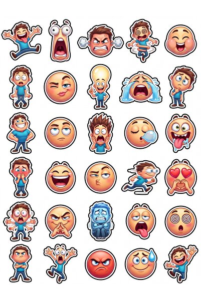 Store 30 Pieces of Funny and Entertaining Character Sticker Set - for Laptop,...