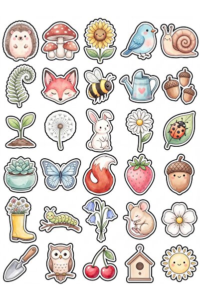 Store 30 Pieces Cute Watercolor Forest Sticker Set - for Laptop, Notebook, Ag...