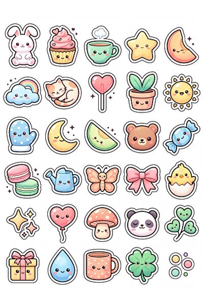 Store 30 Pieces Cute Character Sticker Set - for Laptop, Notebook, Phone