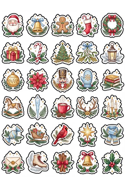 Store 30 Pieces Watercolor New Year Sticker Set - Aesthetic Design for Laptop...