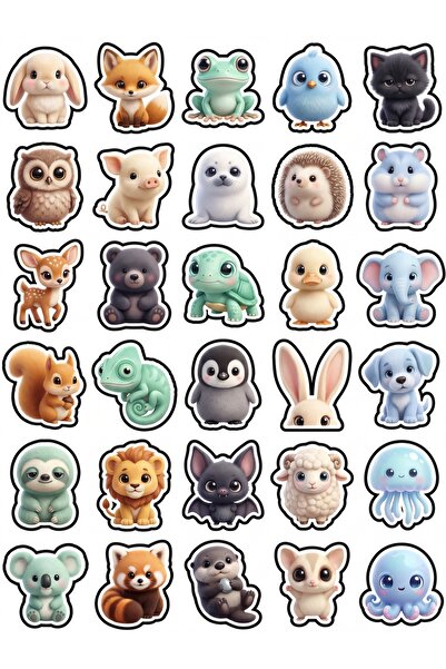Store 30 Pieces Cute Animal Sticker Set - for Laptop, Notebook, Phone