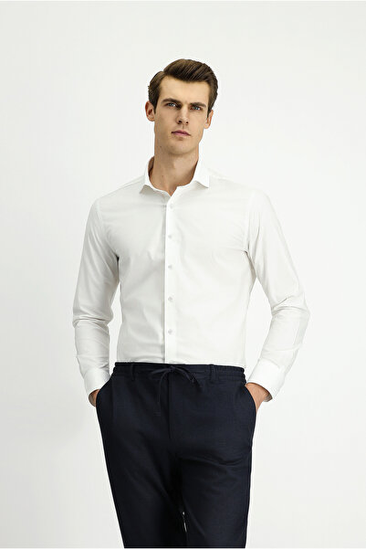 Kiğılı Long Sleeve Slim Fit Slim Fit Classic Cotton Shirt