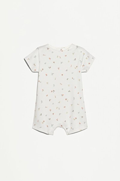 LEFTIES Desenli interlok kısa pijama tulum