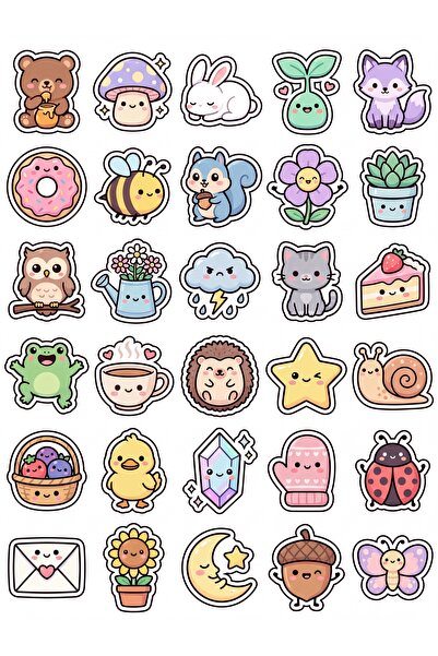 Store 30 Pieces Cute Forest Friends Sticker Set - Laptop Notebook Phone