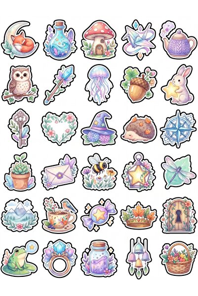 Store 30 Pieces Aesthetic Enchanted Forest Sticker Set - for Laptop, Notebook...