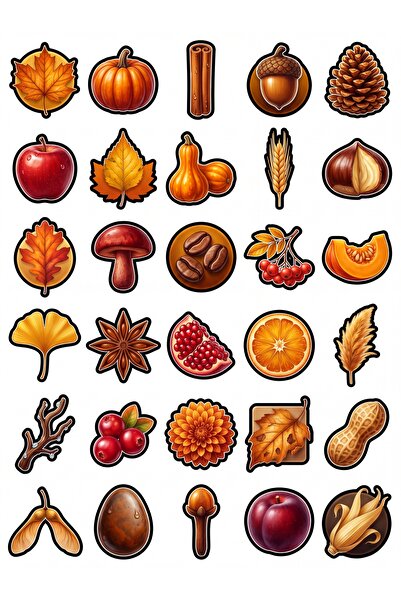 Store 30 Pieces 3D Autumn Sticker Set - for Laptop, Notebook, Agenda